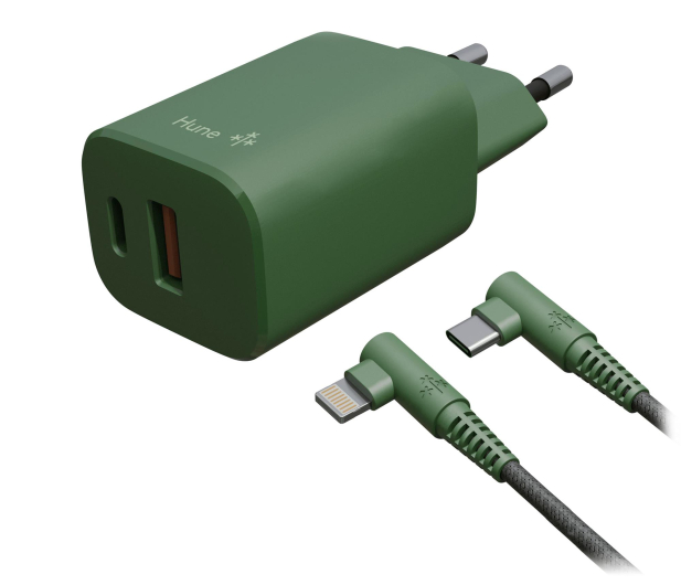Hune Ładowarka sieciowa GaN 20W USB-C+USB-A + 1.2 m Lightning For - 1370697 - zdjęcie